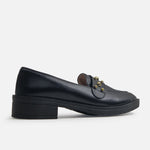 Mocasin plano belice de sintético para mujer - Negro