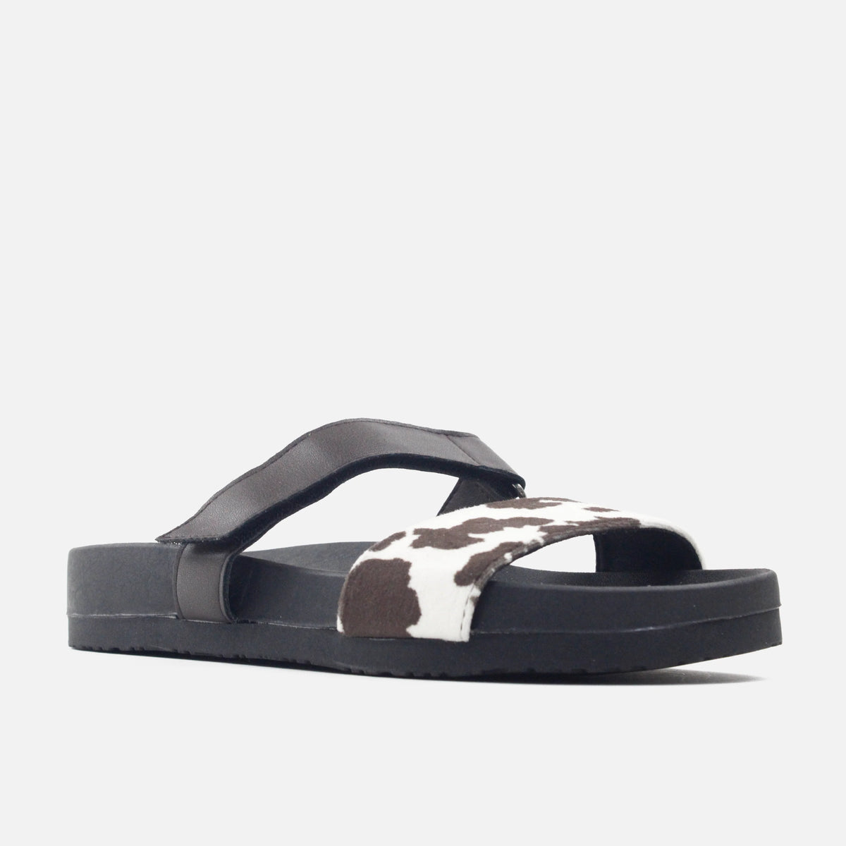 Sandalia plana cowly de sintético para mujer - Café