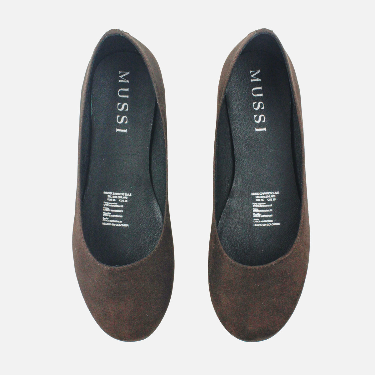 Baleta plana rawa de sintético para mujer - Café