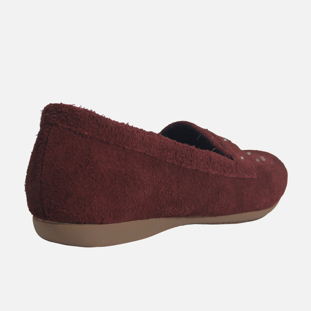 Mocasin plano amelie de cuero para mujer - Vino
