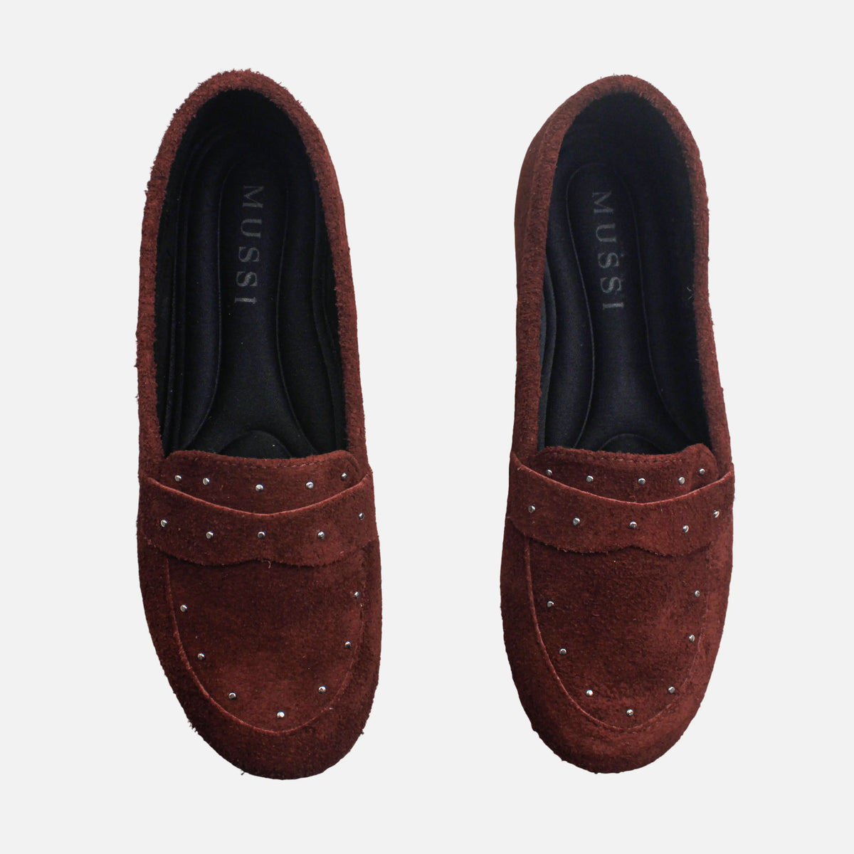 Mocasin plano amelie de cuero para mujer - Vino