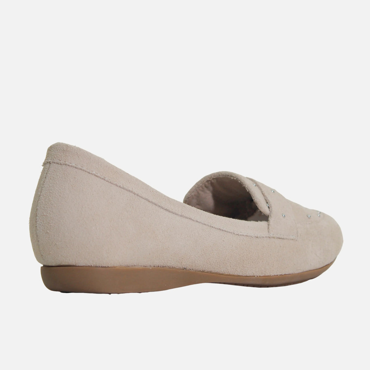 Mocasin plano amelie de cuero para mujer - Hueso