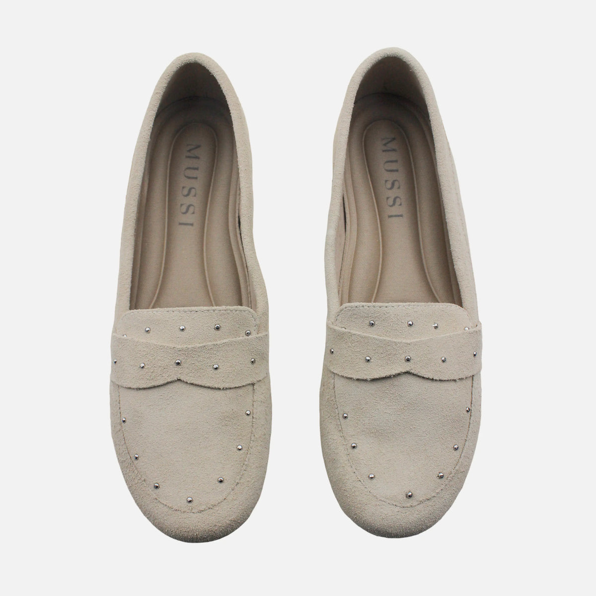 Mocasin plano amelie de cuero para mujer - Hueso