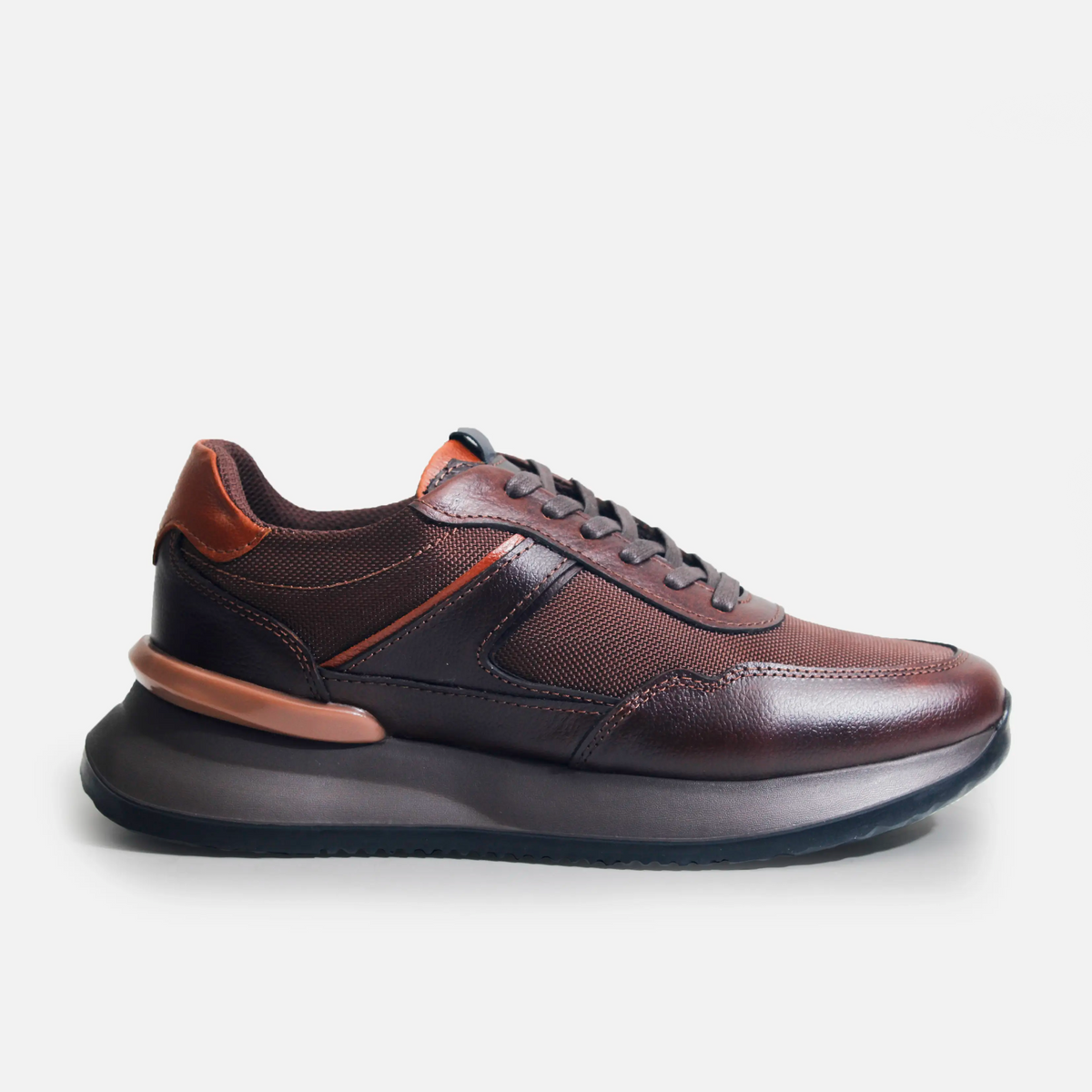 Tenis aron de cuero para hombre - Café