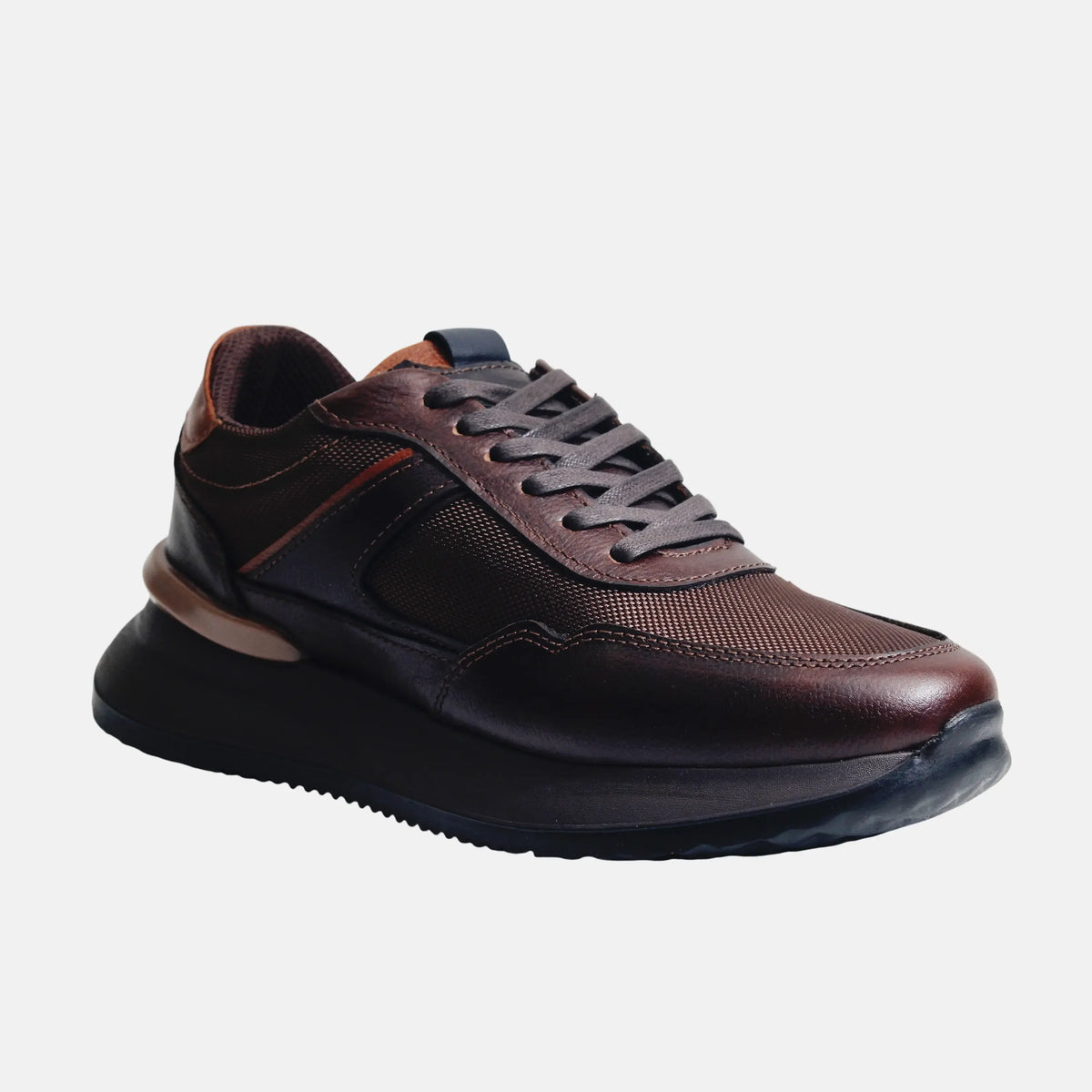 Tenis aron de cuero para hombre - Café