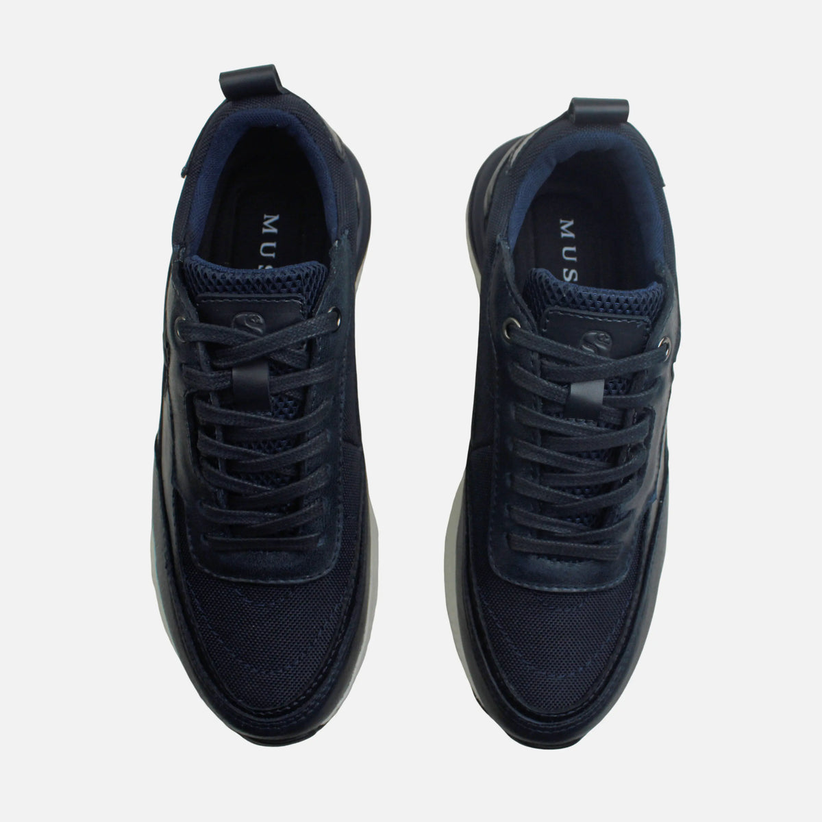 Tenis lando de cuero para hombre - Azul