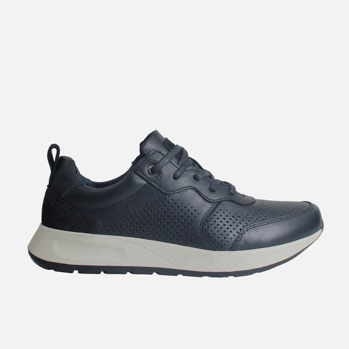 Tenis michele de cuero para hombre - Negro