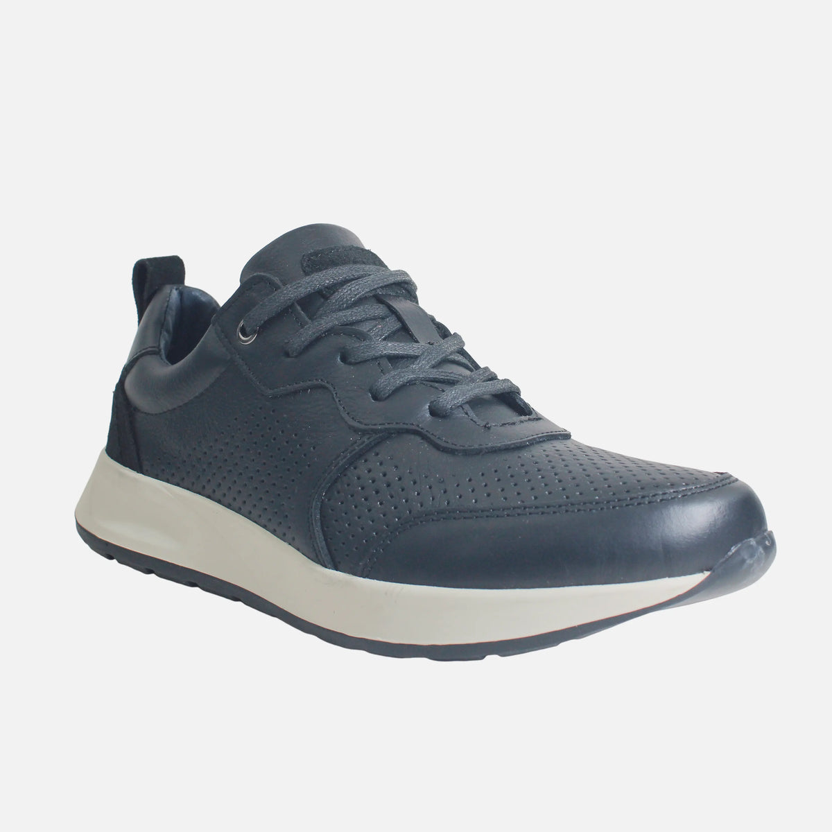 Tenis michele de cuero para hombre - Negro
