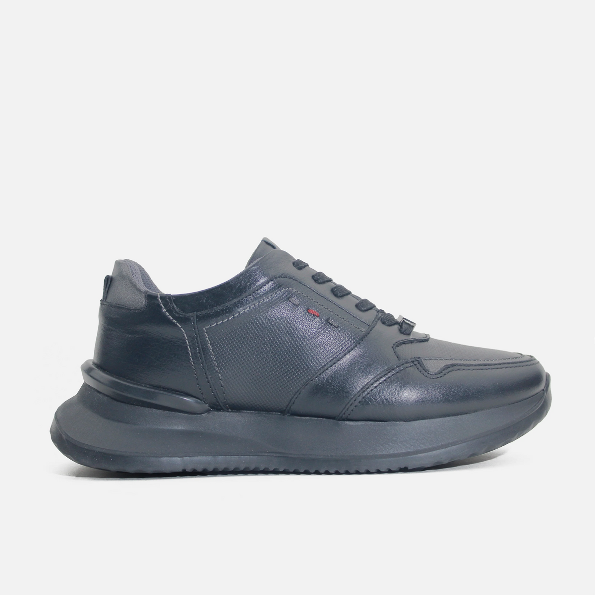 Tenis franco de cuero para hombre - Negro