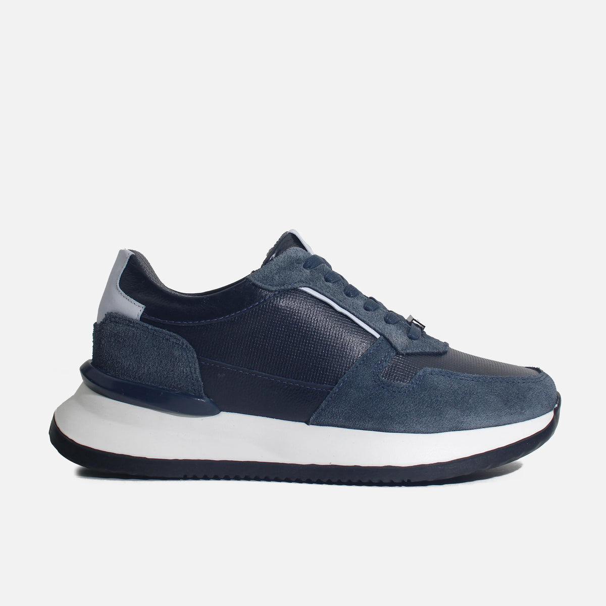 Tenis teven de cuero para hombre - Azul