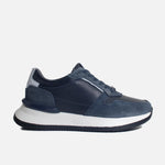 Tenis teven de cuero para hombre - Azul