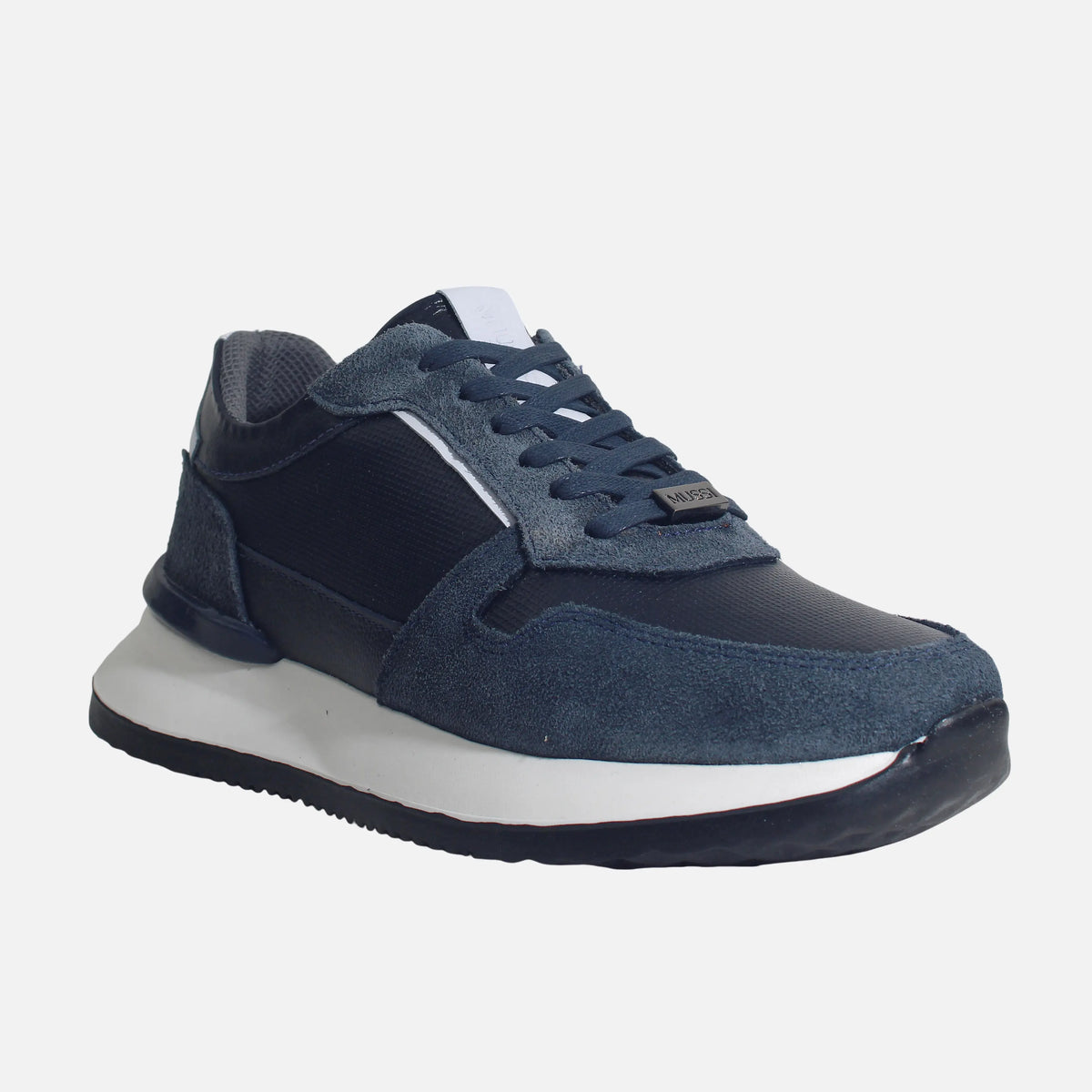 Tenis teven de cuero para hombre - Azul