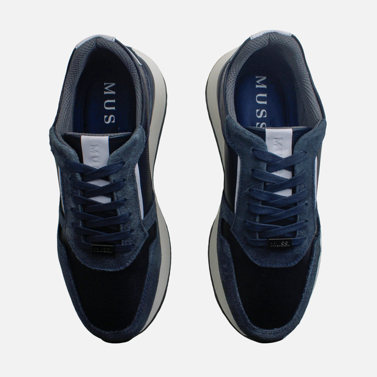 Tenis teven de cuero para hombre - Azul