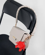 Bolso de mano margarita de cuero para mujer - Hueso