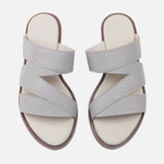 Sandalia plana amira de cuero para mujer - Gris