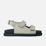 Sandalia plana luna de cuero para mujer - Hueso