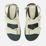 Sandalia plana luna de cuero para mujer - Hueso