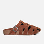 Sandalia plana aeli de cuero para mujer - Miel