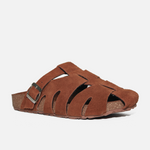 Sandalia plana aeli de cuero para mujer - Miel