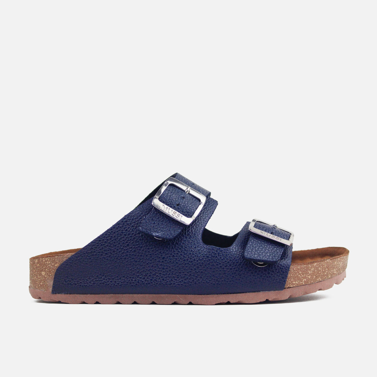 Sandalia plana maia de cuero para mujer - Azul