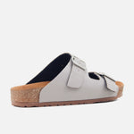 Sandalia plana maia de cuero para mujer - Gris