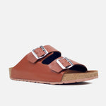 Sandalia plana maia de cuero para mujer - Miel