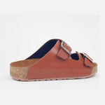 Sandalia plana maia de cuero para mujer - Miel