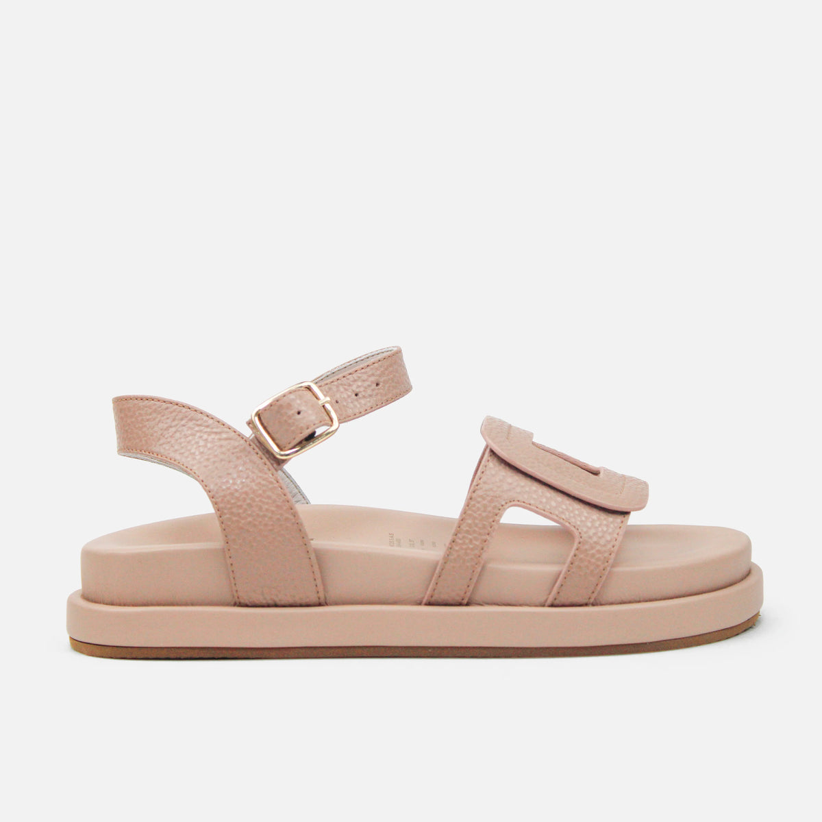 Sandalia chunky belisa de cuero para mujer - Beige