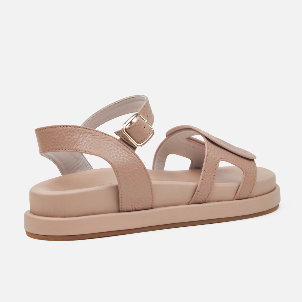 Sandalia chunky belisa de cuero para mujer - Beige
