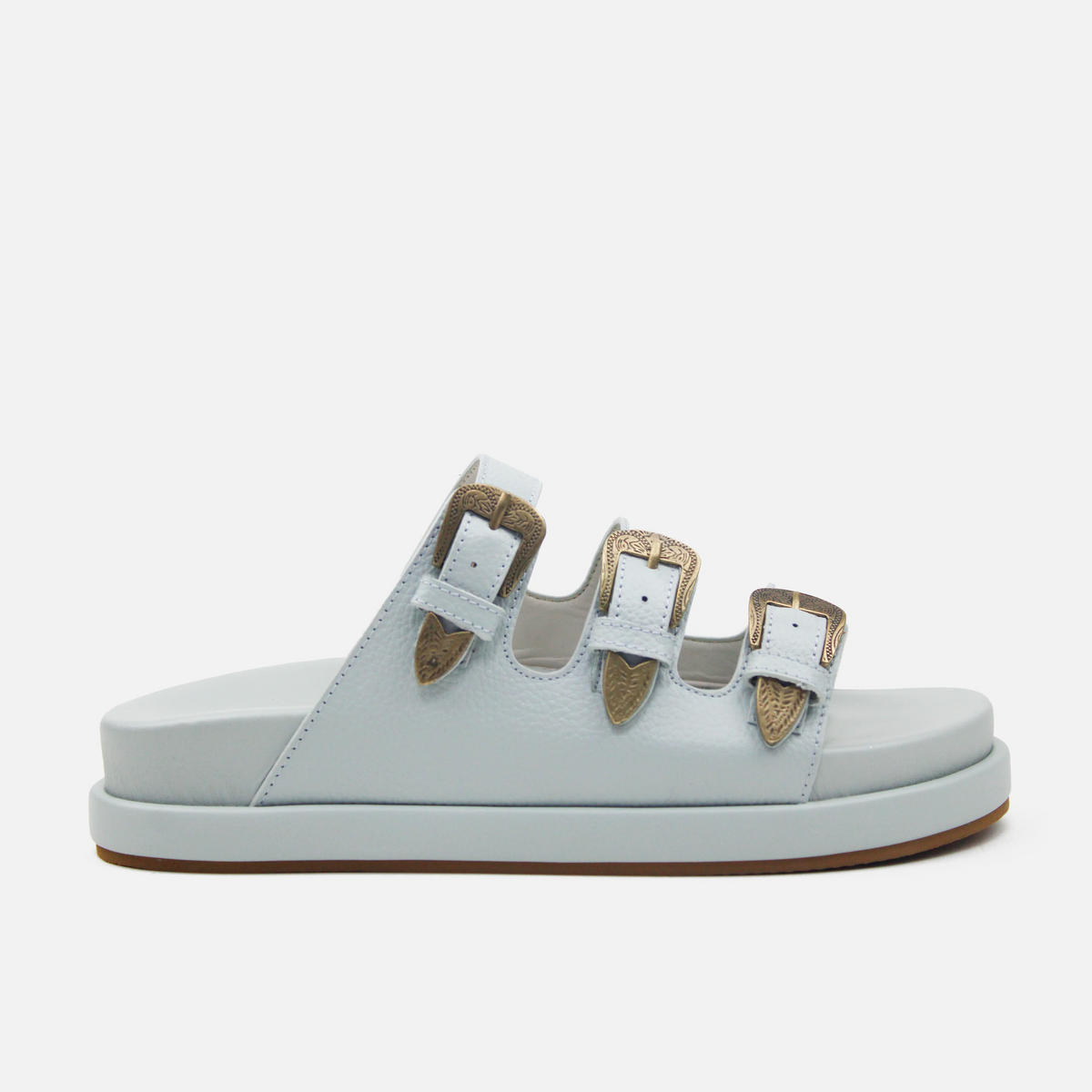 Sandalia flatform cassandra de cuero para mujer - Menta