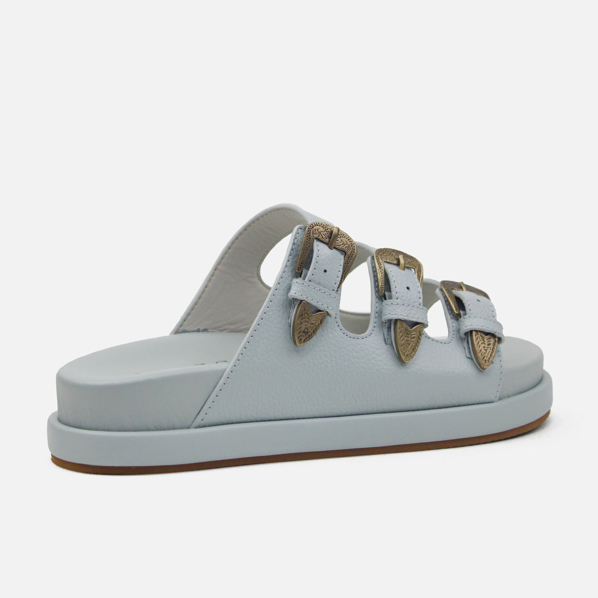 Sandalia flatform cassandra de cuero para mujer - Menta