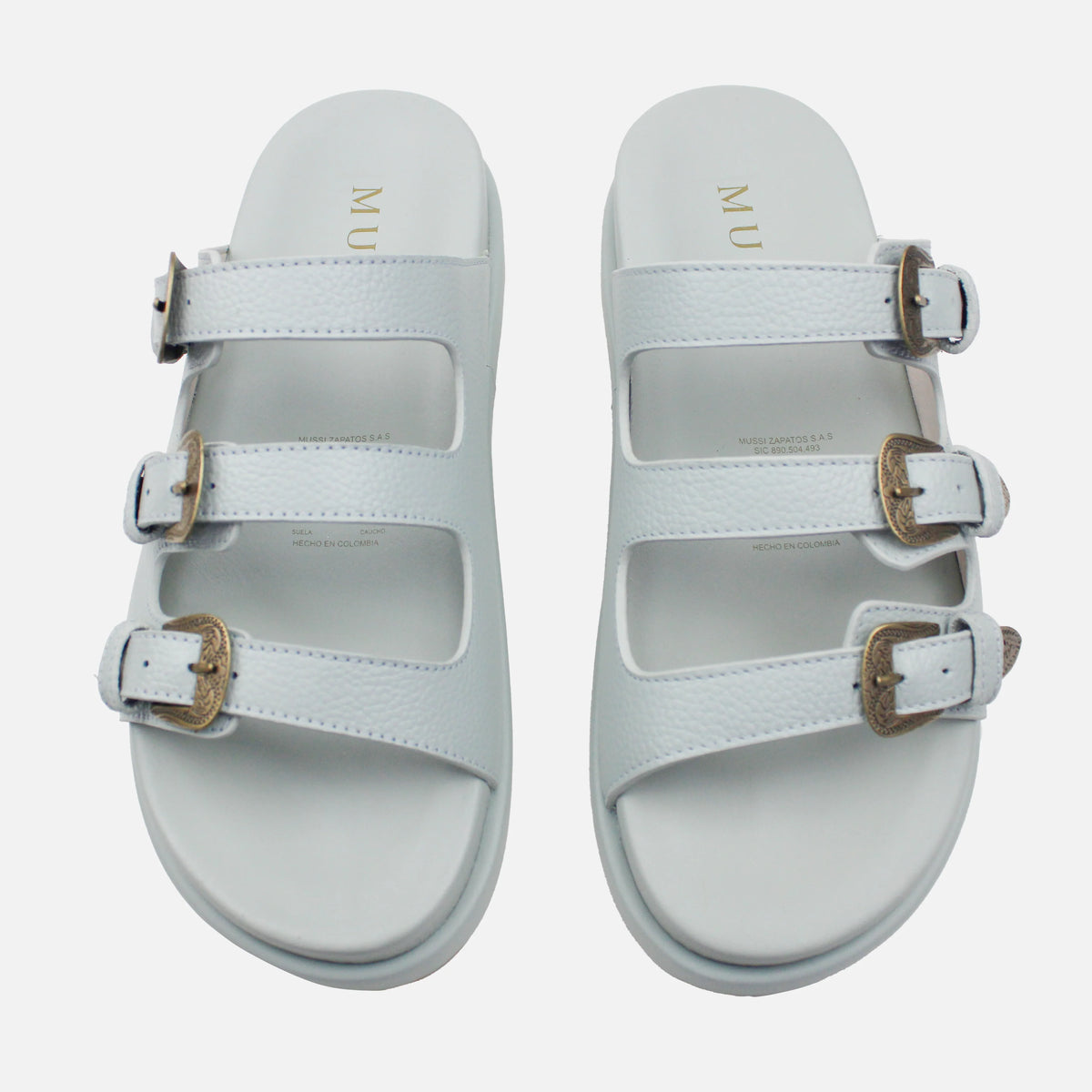 Sandalia flatform cassandra de cuero para mujer - Menta