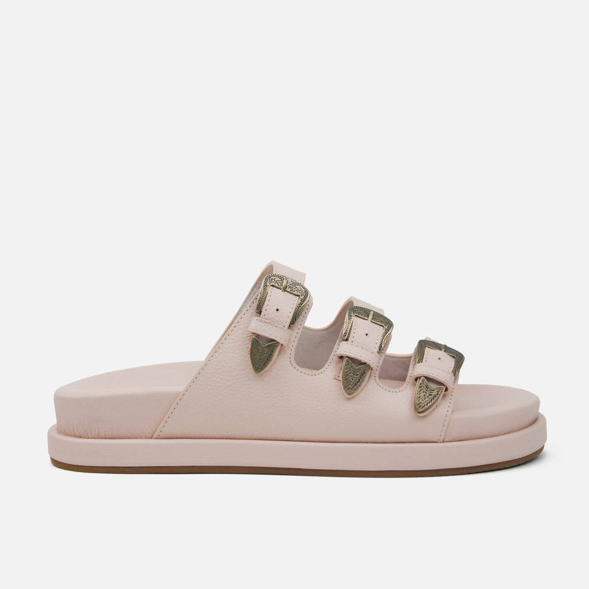 Sandalia flatform cassandra de cuero para mujer - Nude