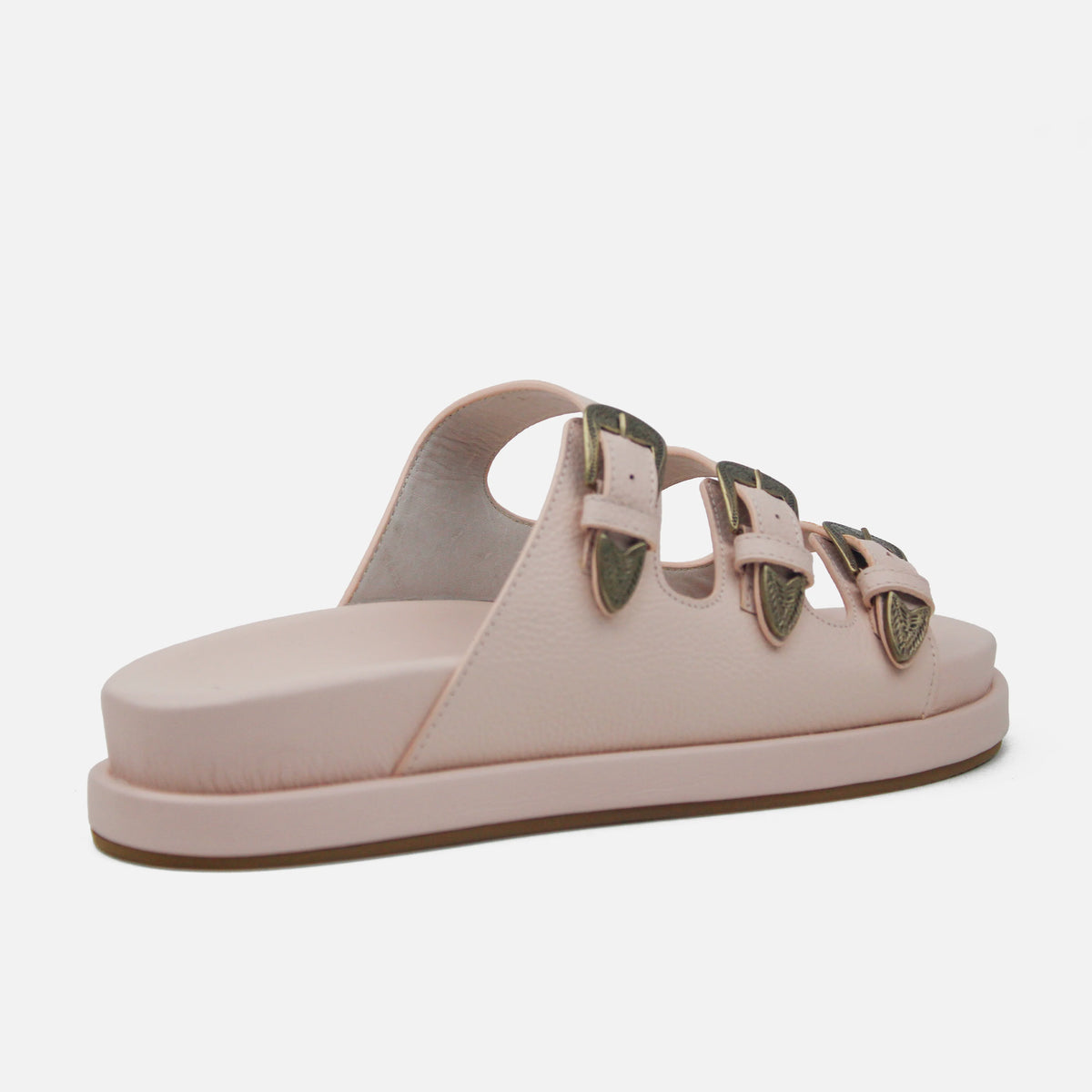 Sandalia flatform cassandra de cuero para mujer - Nude