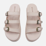 Sandalia flatform cassandra de cuero para mujer - Nude