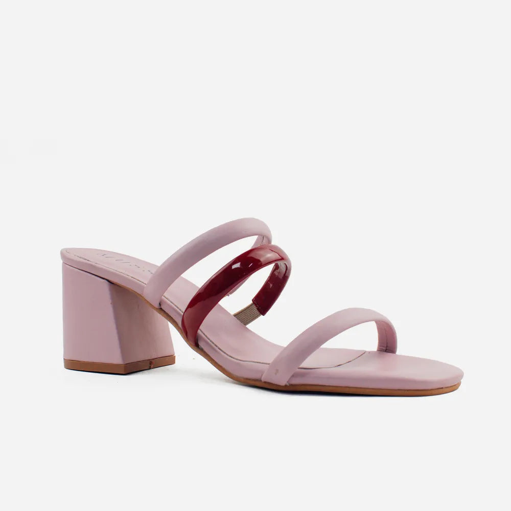 Sandalia tacon dana de cuero para mujer - Morado