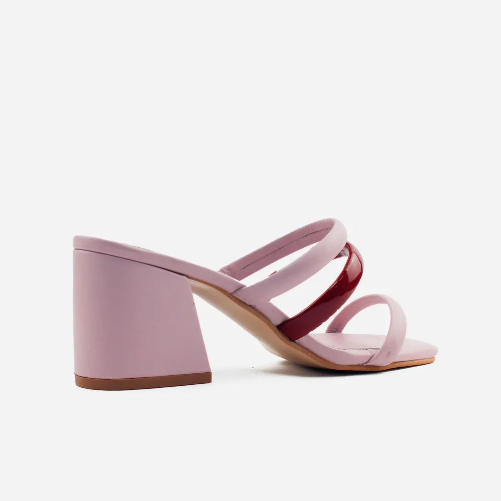 Sandalia tacon dana de cuero para mujer - Morado