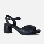Sandalia tacon sirocco de cuero para mujer - Negro