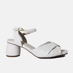 Sandalia tacon sirocco de cuero para mujer - Hueso