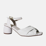 Sandalia tacon sirocco de cuero para mujer - Hueso