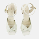 Sandalia tacon sirocco de cuero para mujer - Hueso