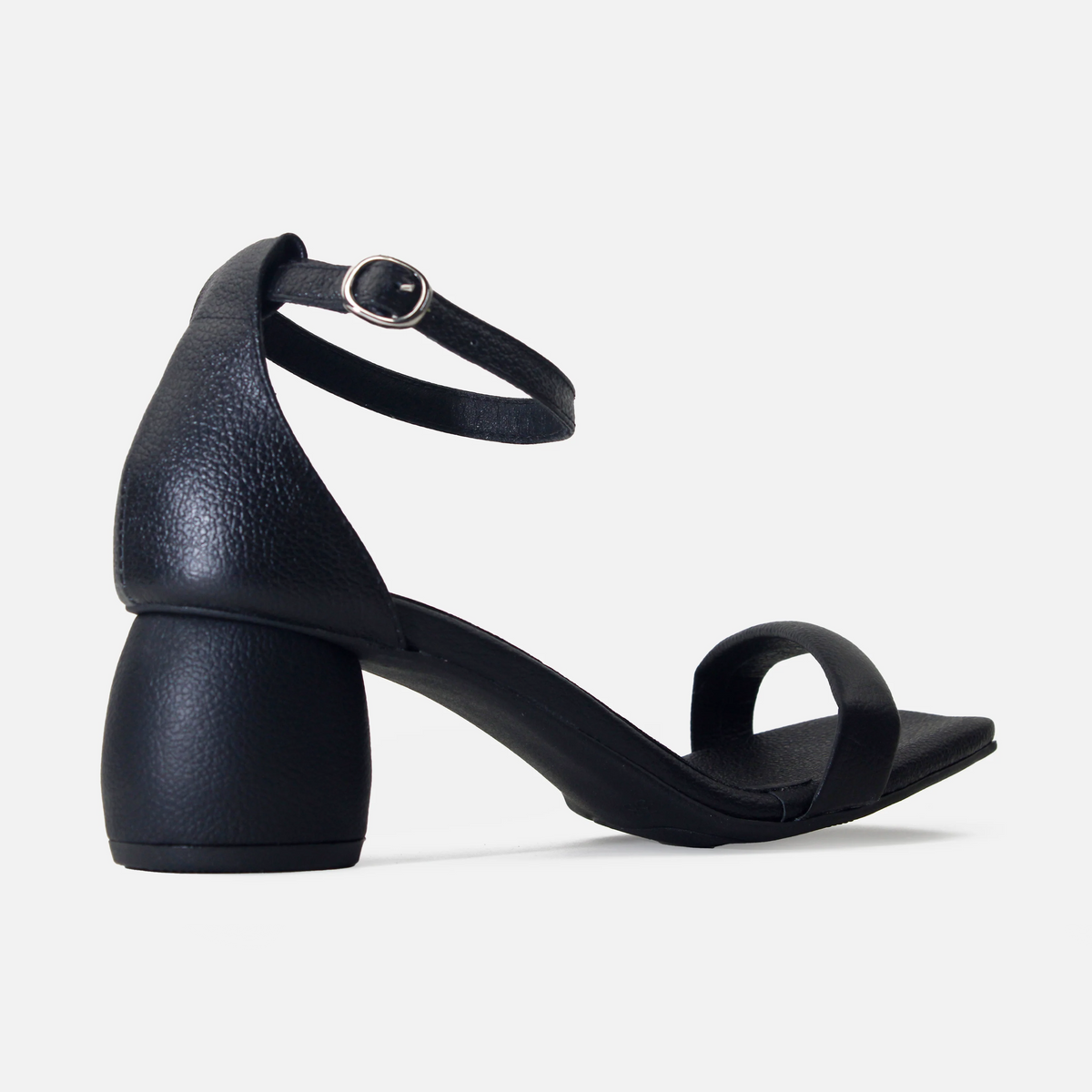 Sandalia tacon ailen de cuero para mujer - Negro