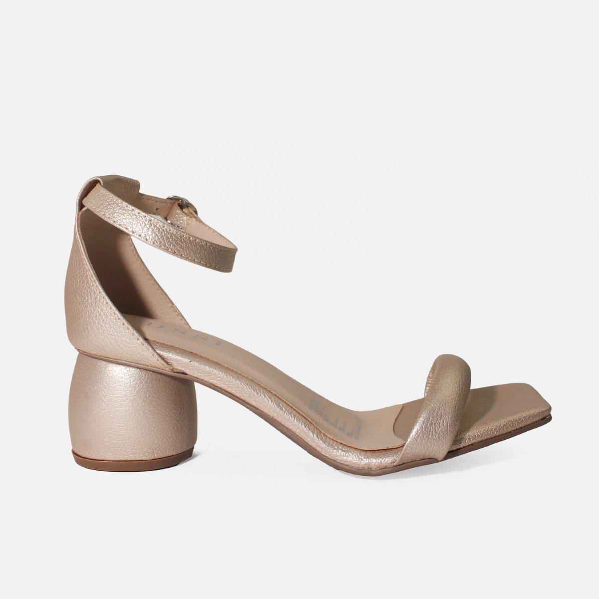 Sandalia tacon ailen de cuero para mujer - Oro