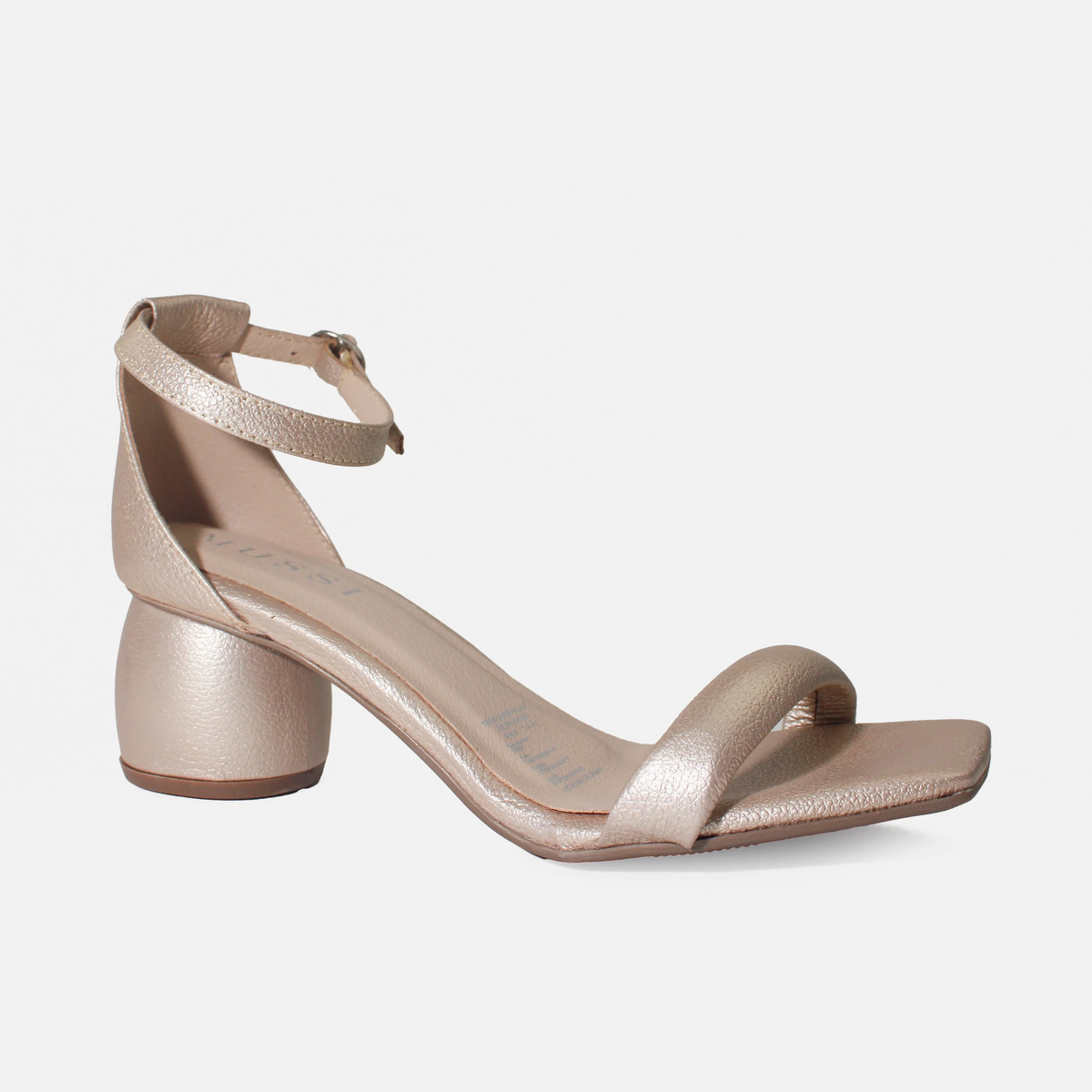 Sandalia tacon ailen de cuero para mujer - Oro