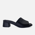 Sandalia tacon amara de cuero para mujer - Negro
