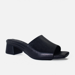 Sandalia tacon amara de cuero para mujer - Negro