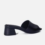Sandalia tacon amara de cuero para mujer - Negro