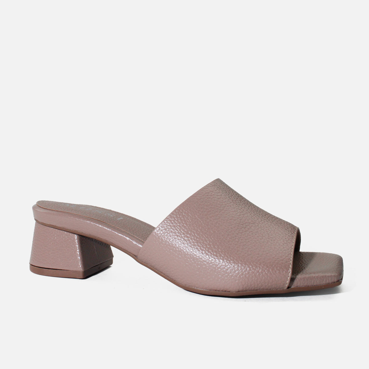 Sandalia tacon amara de cuero para mujer - Taupe