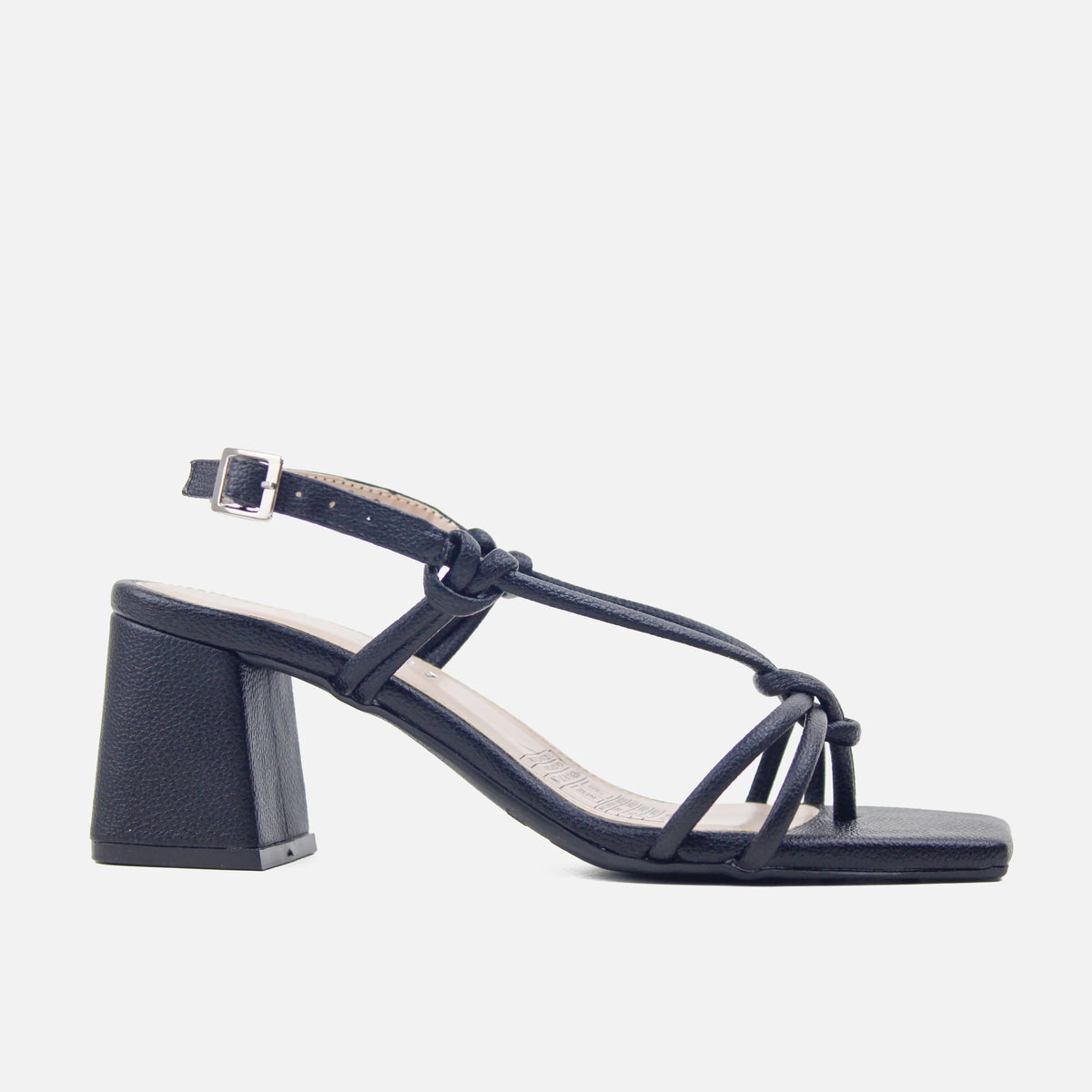 Sandalia tacon coral de sintético para mujer - Negro