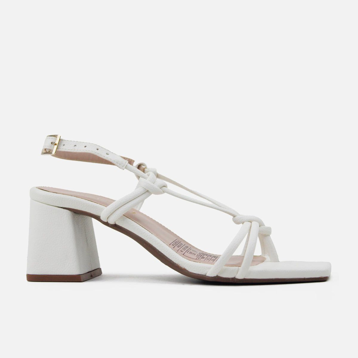 Sandalia tacon coral de sintético para mujer - Hueso